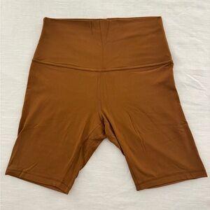 lululemon athletica High-Waist 8” Bike Shorts in Warm Brown
